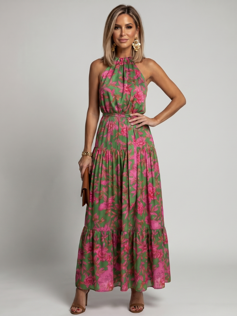 Kalina™ – Drapowana sukienka midi halter