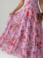 Emilia™ – Sukienka maxi w kwiaty z marszczoną górą