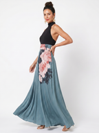 Marcelina™ – Sukienka maxi z kwiatową spódnicą