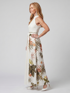 Malina™ – Sukienka maxi halter z botanicznym wzorem