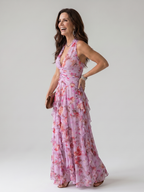 Emilia™ – Sukienka maxi w kwiaty z marszczoną górą