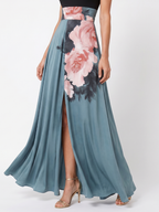 Marcelina™ – Sukienka maxi z kwiatową spódnicą