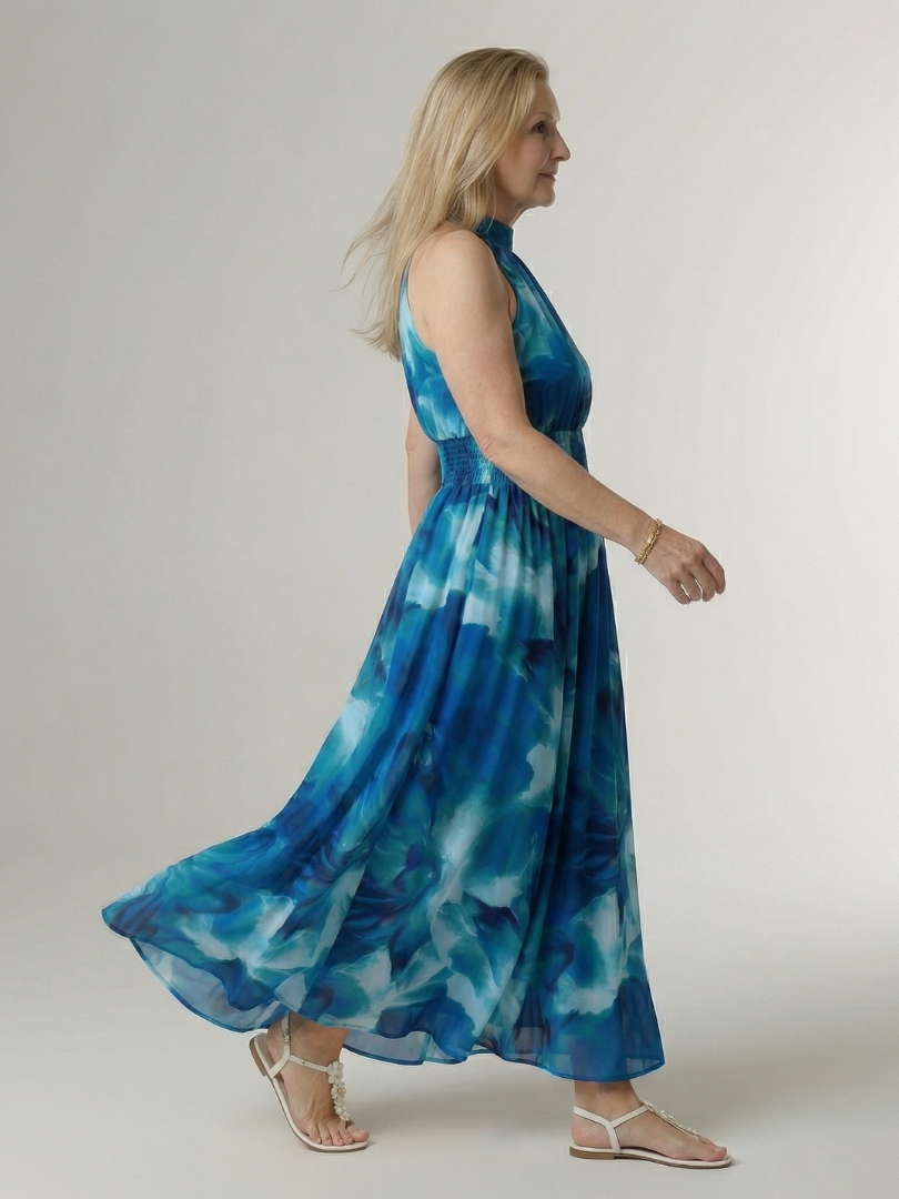 Mira™ – Sukienka midi halter z marszczeniem