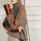 MARTYNA | Sweter w paski z golfem